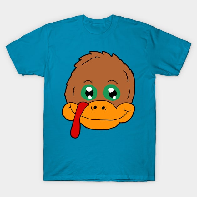 Cute Turkey Head T-Shirt by Eric03091978